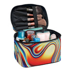 Psychedelic Wave Print Travel Makeup Bag
