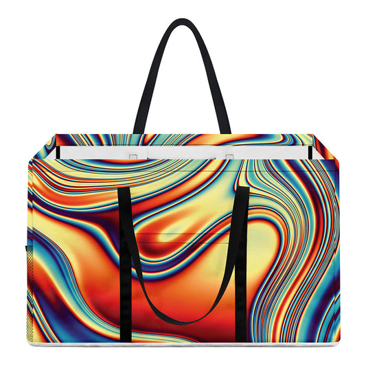 Psychedelic Wave Print Utility Tote Bag