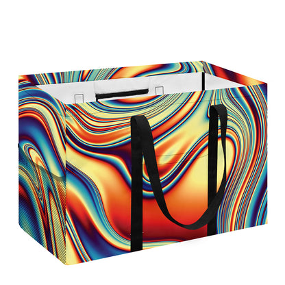 Psychedelic Wave Print Utility Tote Bag