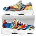 Psychedelic Wave Print White Chunky Shoes