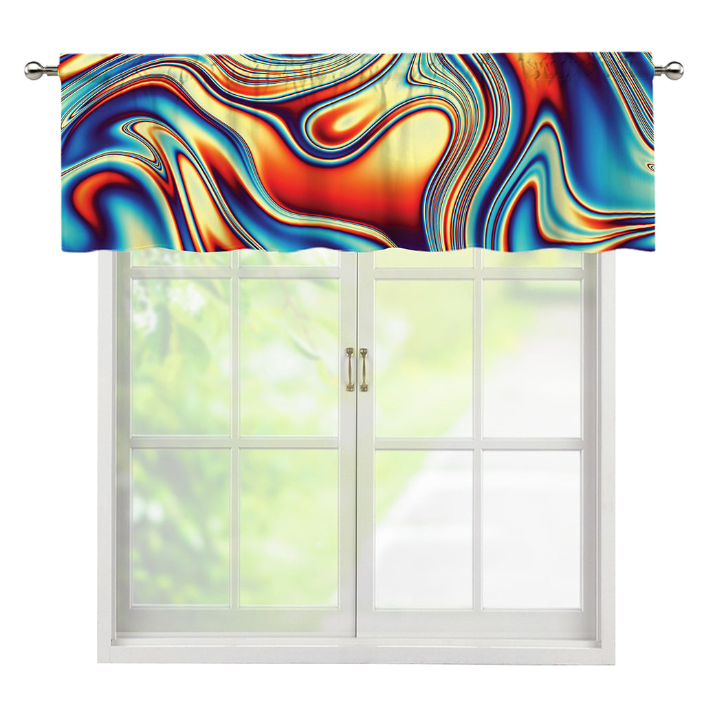 Psychedelic Wave Print Window Valance