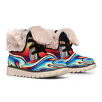 Psychedelic Wave Print Winter Boots