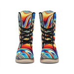 Psychedelic Wave Print Winter Boots