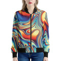 Psychedelic Wave Print Women's Bomber Jacket