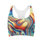Psychedelic Wave Print Women's Sports Bra