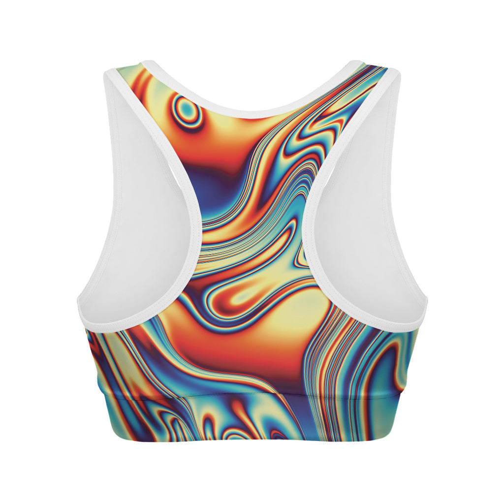 Psychedelic Wave Print Women's Sports Bra