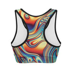 Psychedelic Wave Print Women's Sports Bra