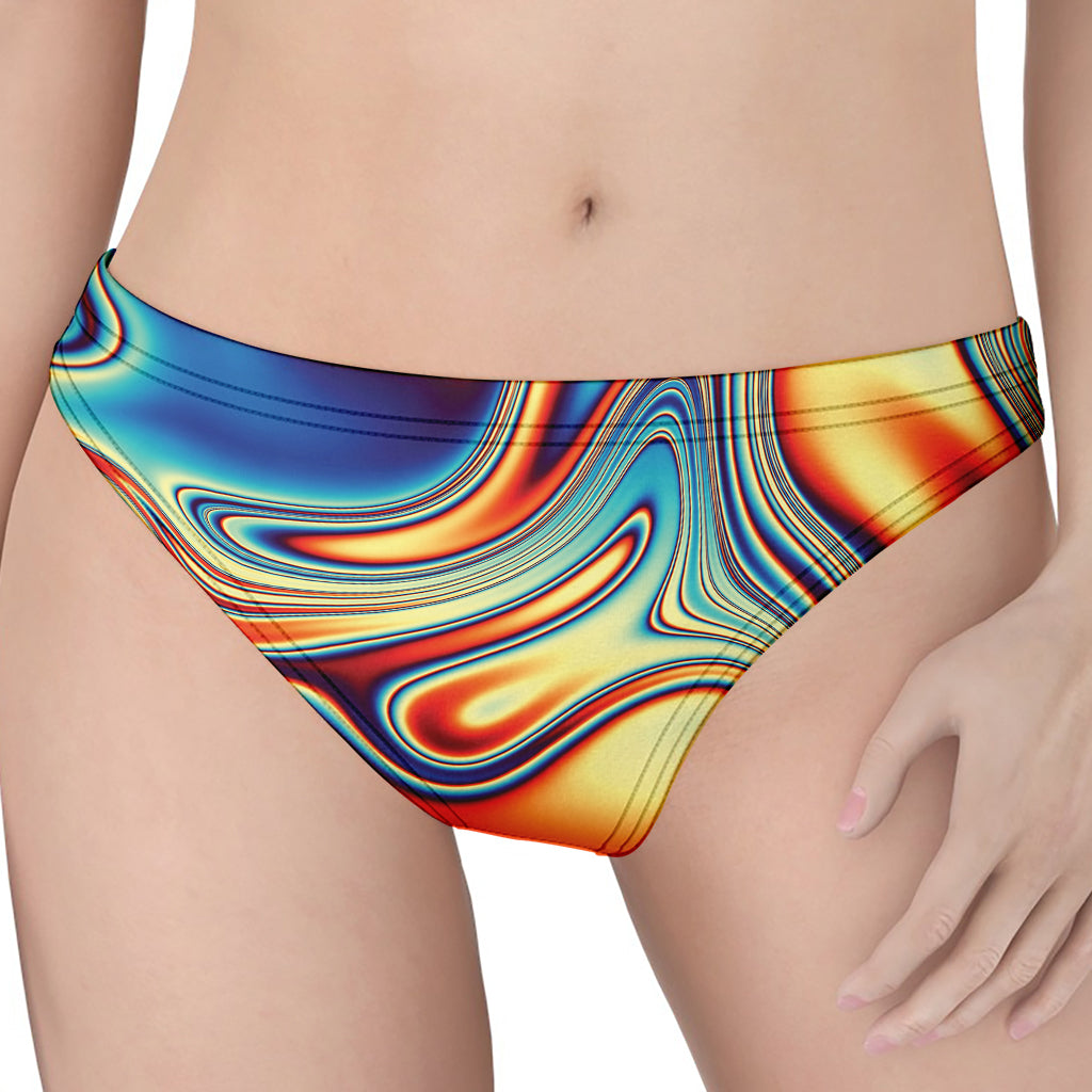 Psychedelic Wave Print Women's Thong