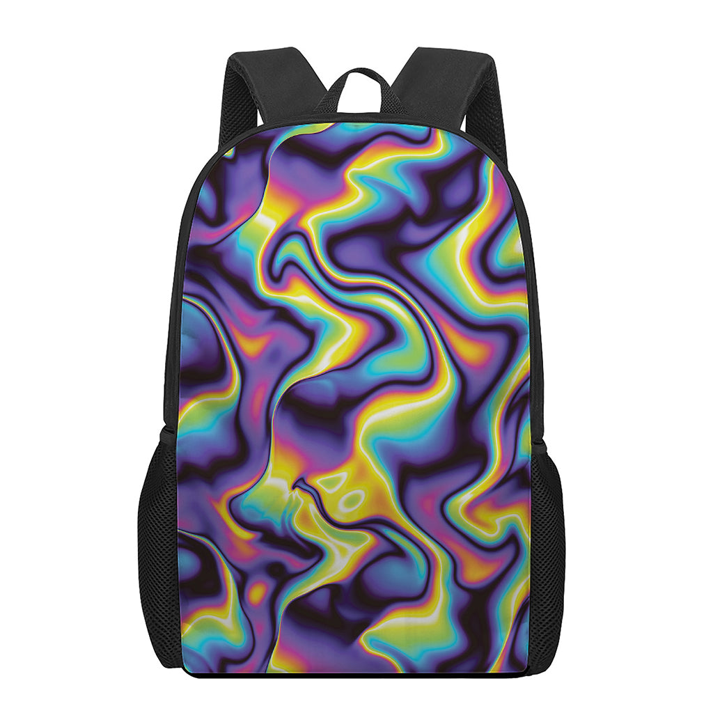 Psychedelic Wavy Print 17 Inch Backpack