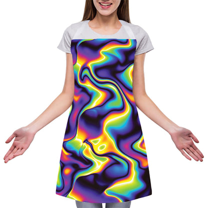 Psychedelic Wavy Print Adjustable Apron