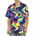 Psychedelic Wavy Print Aloha Shirt