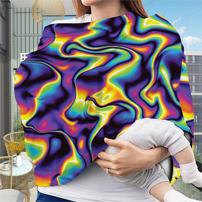 Psychedelic Wavy Print Baby Seat Cover