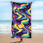 Psychedelic Wavy Print Beach Towel