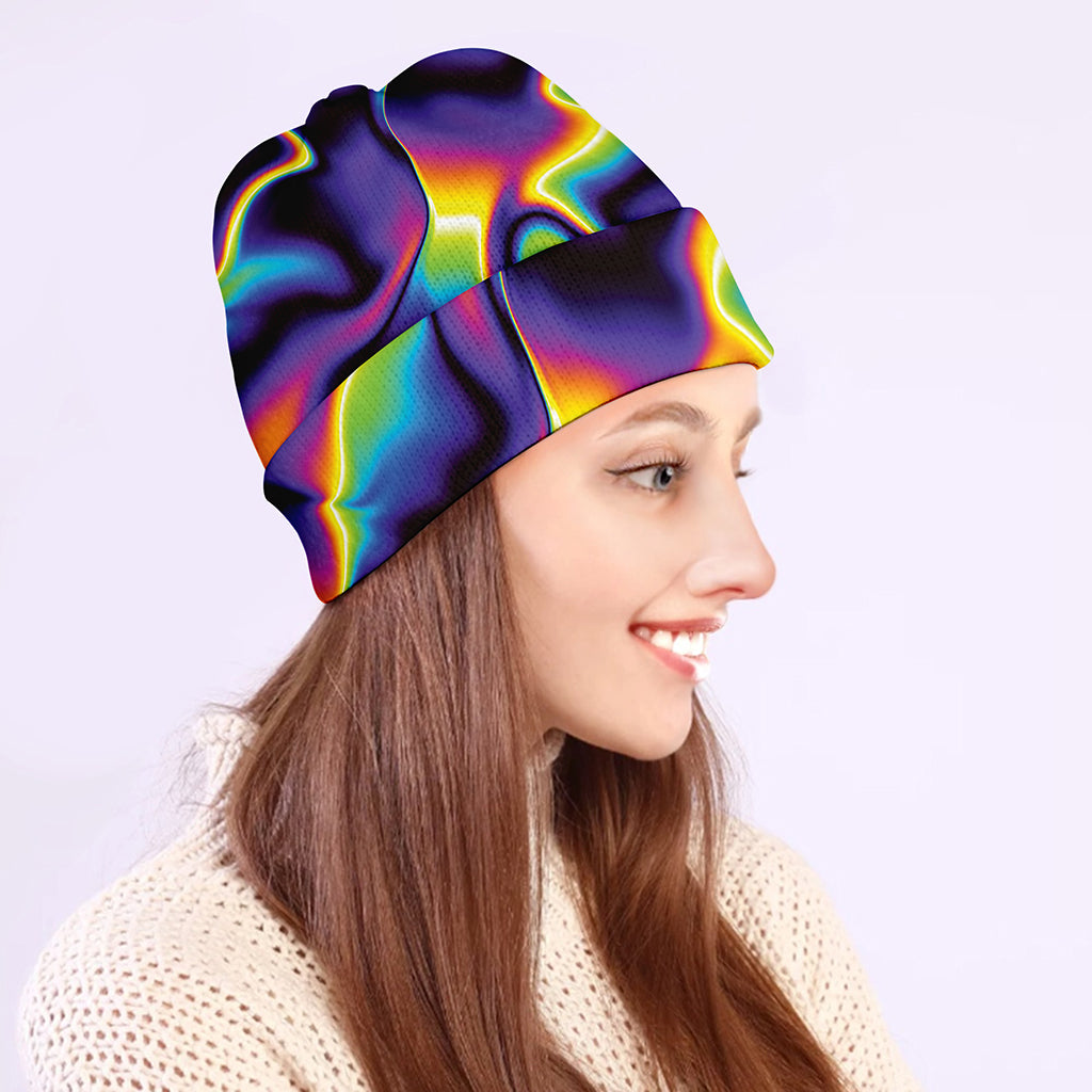 Psychedelic Wavy Print Beanie