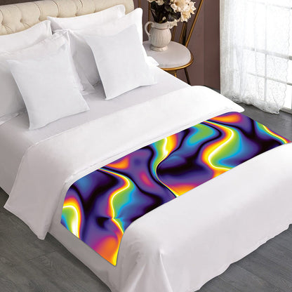 Psychedelic Wavy Print Bed Runner