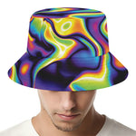 Psychedelic Wavy Print Bucket Hat