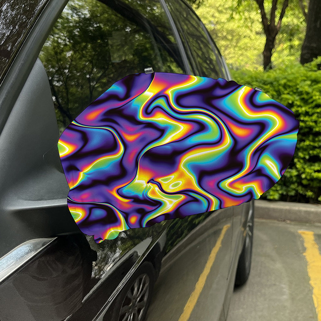 Psychedelic Wavy Print Car Side Mirror Covers