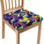 Psychedelic Wavy Print Chair Cushion Cover