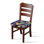 Psychedelic Wavy Print Chair Cushion Cover