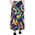 Psychedelic Wavy Print Chiffon Maxi Skirt