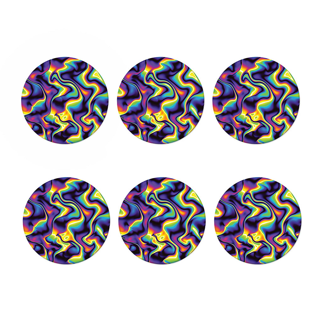 Psychedelic Wavy Print Coaster Set