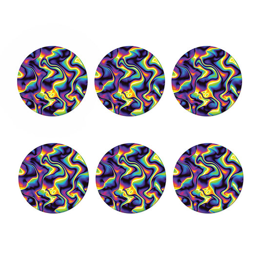 Psychedelic Wavy Print Coaster Set