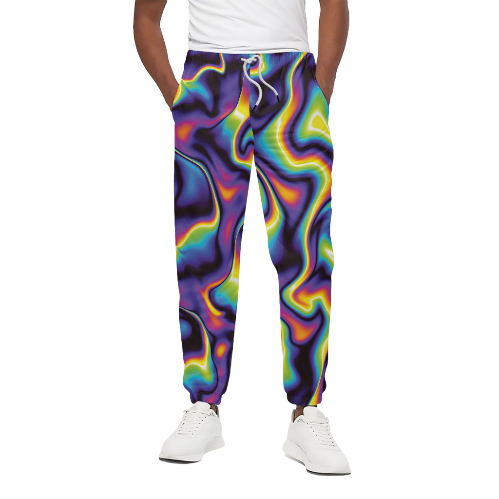 Psychedelic Wavy Print Cotton Pants