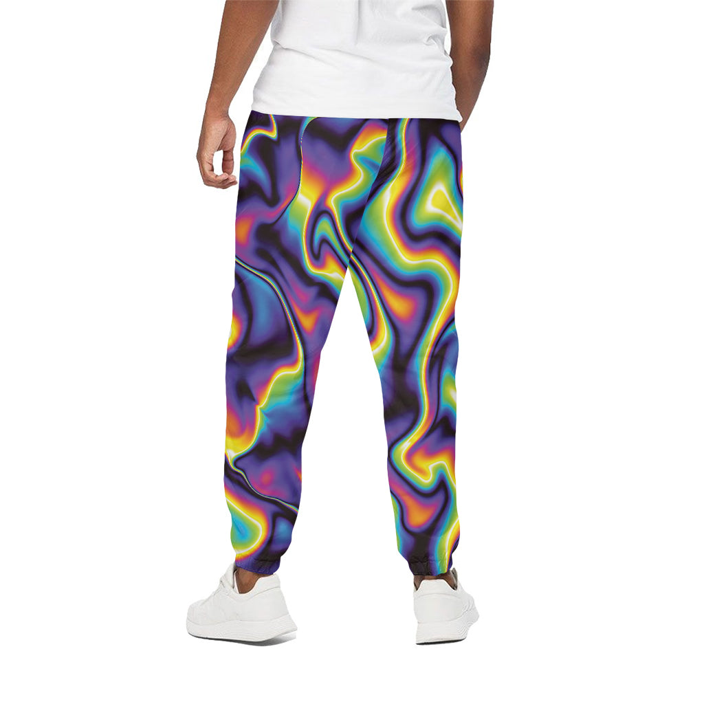 Psychedelic Wavy Print Cotton Pants