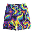 Psychedelic Wavy Print Cotton Shorts