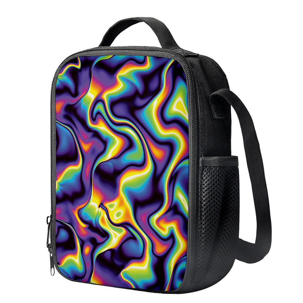 Psychedelic Wavy Print Crossbody Lunch Bag