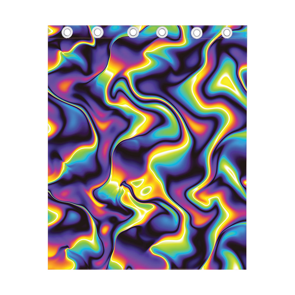 Psychedelic Wavy Print Curtain