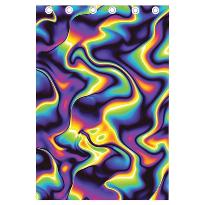 Psychedelic Wavy Print Curtain