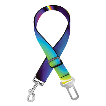 Psychedelic Wavy Print Dog Seat Belt
