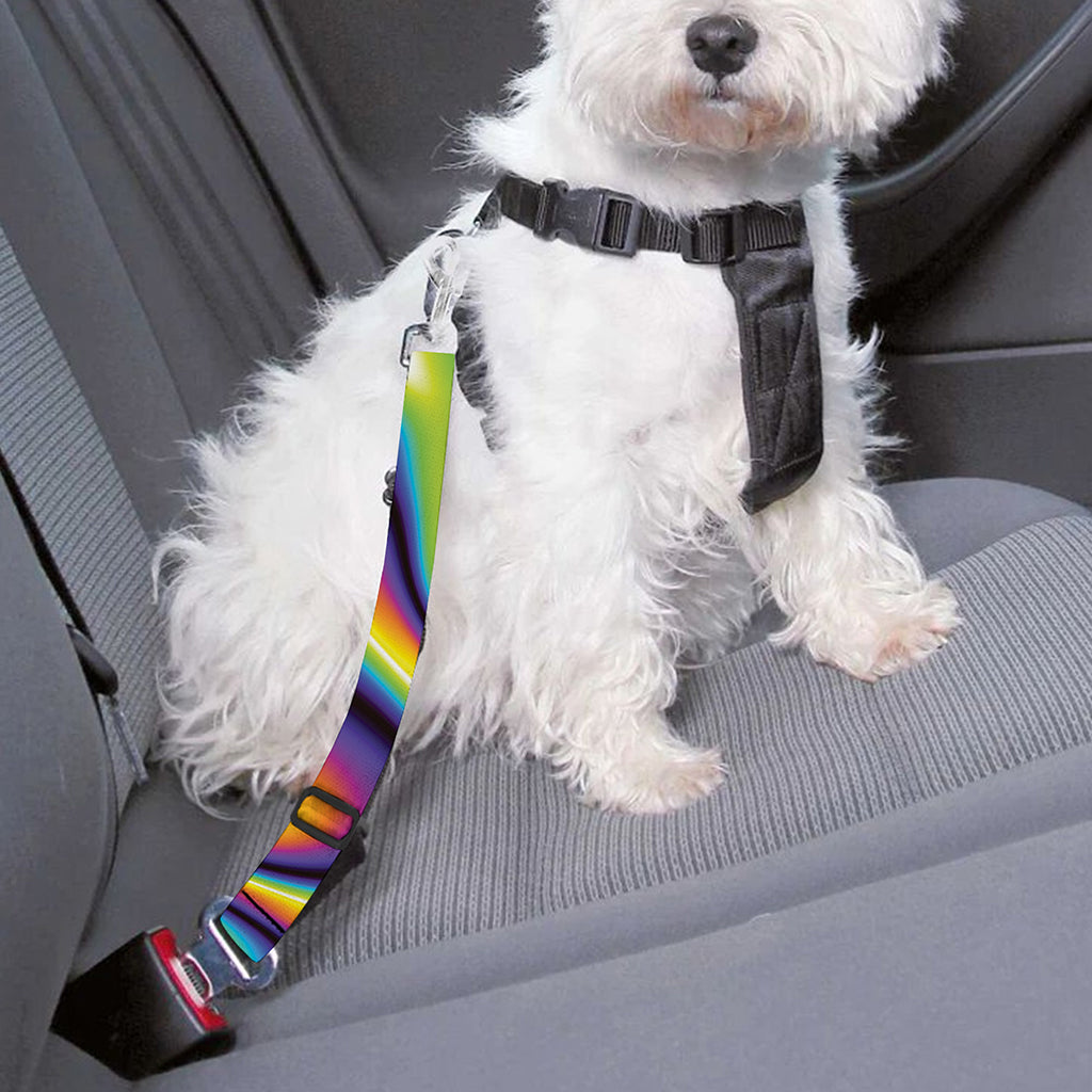 Psychedelic Wavy Print Dog Seat Belt