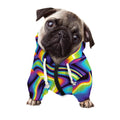Psychedelic Wavy Print Dog Zip Up Hoodie
