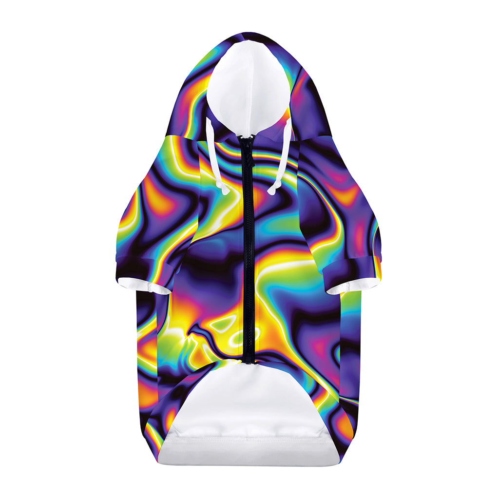 Psychedelic Wavy Print Dog Zip Up Hoodie