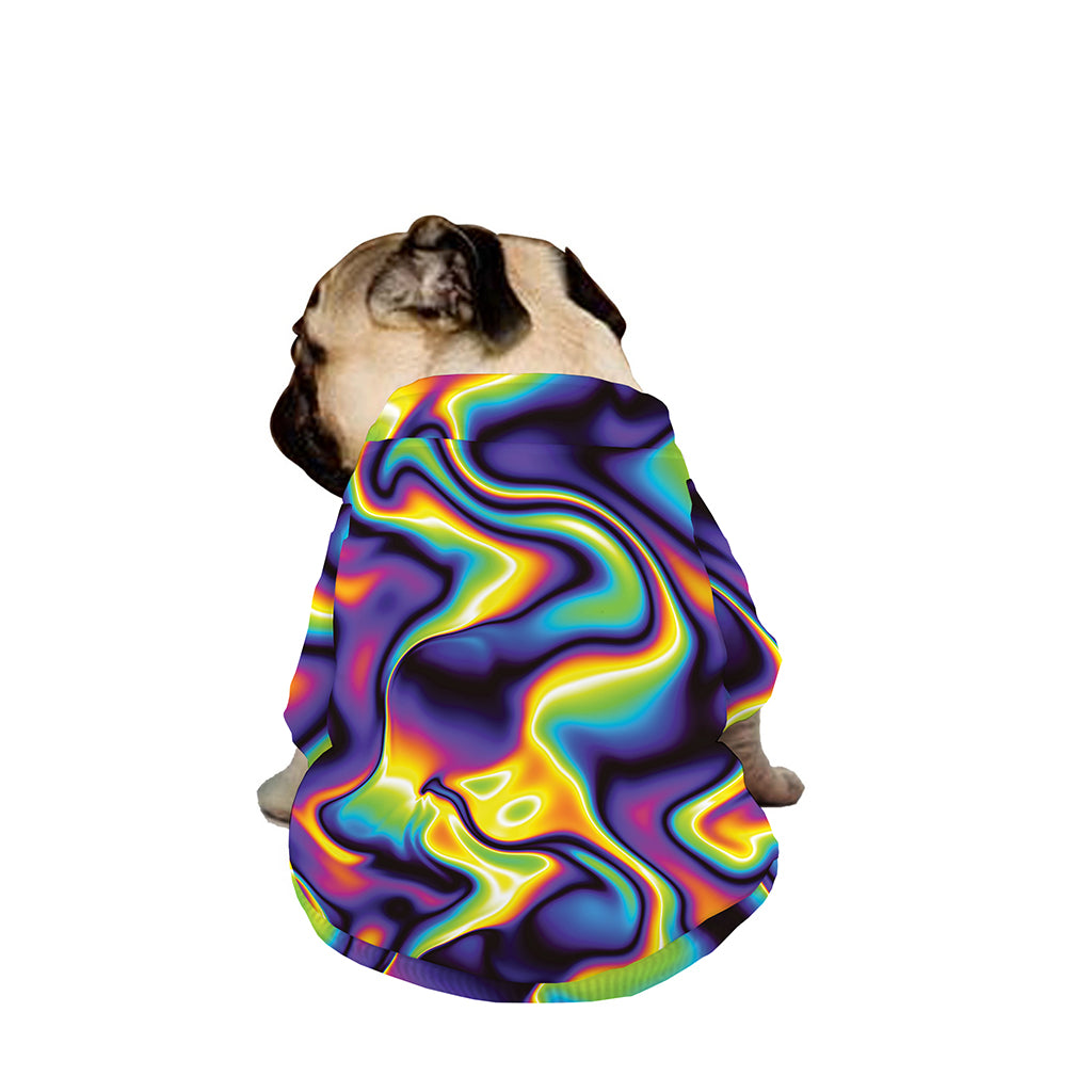 Psychedelic Wavy Print Dog Zip Up Jacket