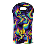Psychedelic Wavy Print Double Neoprene Wine Tote