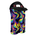 Psychedelic Wavy Print Double Neoprene Wine Tote