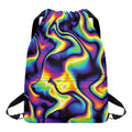 Psychedelic Wavy Print Drawstring Backpack