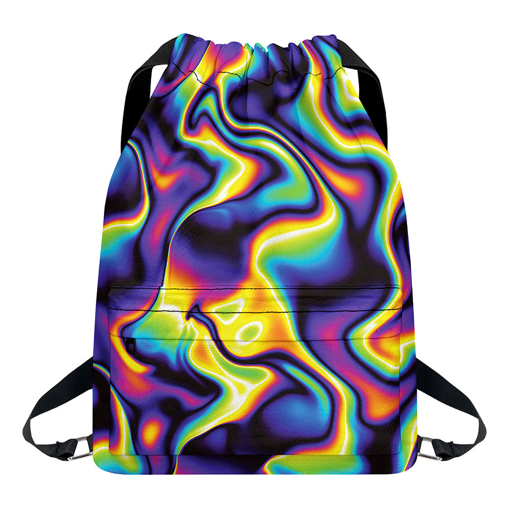 Psychedelic Wavy Print Drawstring Backpack