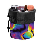 Psychedelic Wavy Print Drawstring Makeup Bag