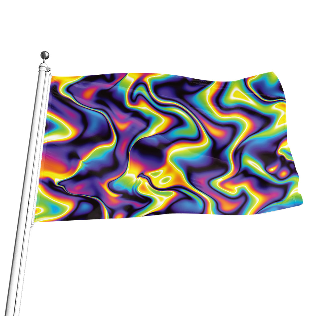 Psychedelic Wavy Print Flag