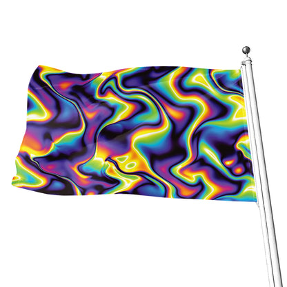 Psychedelic Wavy Print Flag