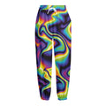 Psychedelic Wavy Print Fleece Lined Knit Pants
