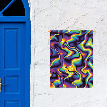 Psychedelic Wavy Print Garden Flag