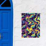 Psychedelic Wavy Print Garden Flag