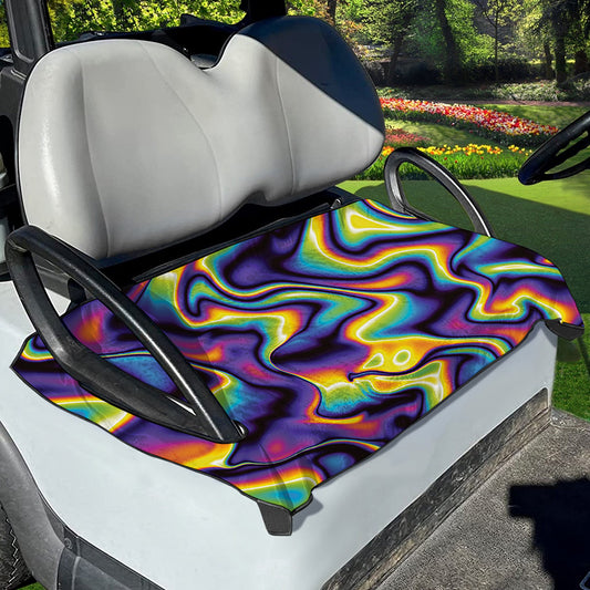 Psychedelic Wavy Print Golf Cart Seat Cover