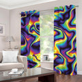 Psychedelic Wavy Print Grommet Curtains
