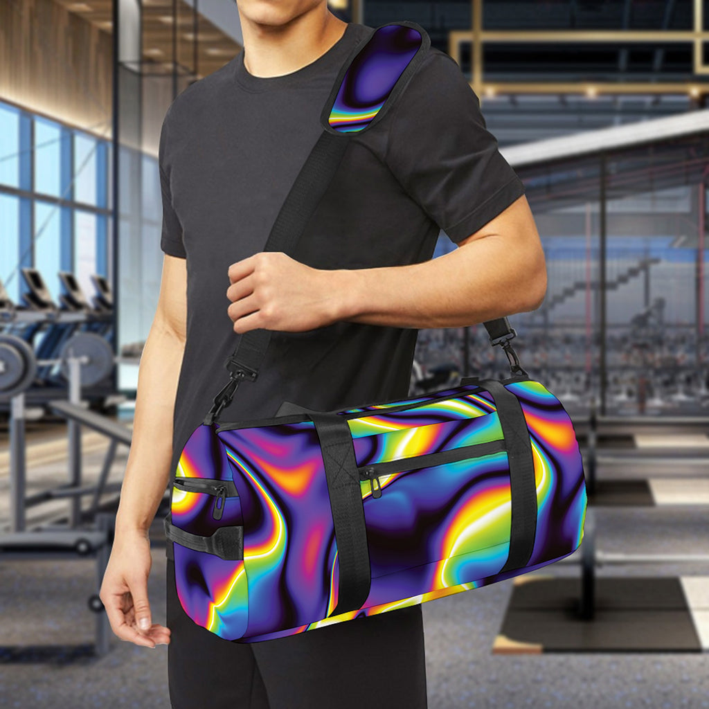 Psychedelic Wavy Print Gym Bag